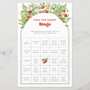Boho Arch Strawberry Vind het gast Bingo spel