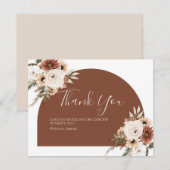 Boho Arch Terracota White Floral Baby shower Bedankkaart (Voorkant / Achterkant)