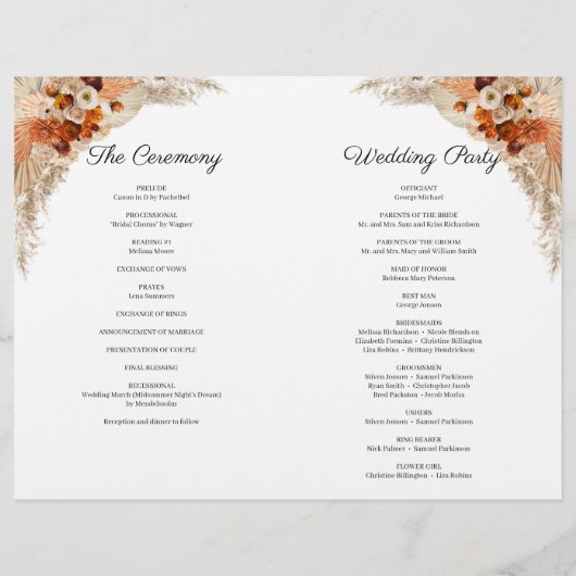 Boho arch terracotta brûlé programme tropical oran (Dos)