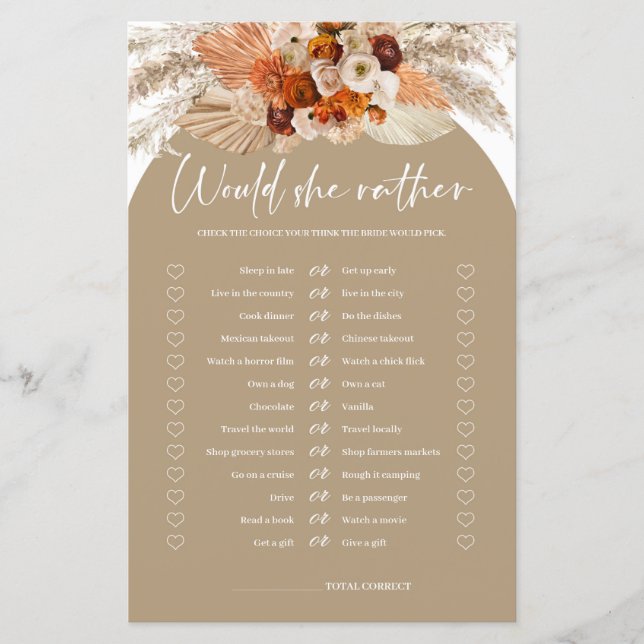 Boho arch terracotta pampas... zou ze liever spele (Voorkant)