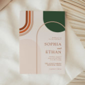 Boho Arch Wedding Uitnodiging Terraccota Rust Beig