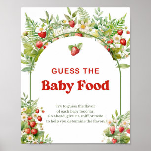 Boho Arch Wild Strawberry Guess The Baby Food spel Poster