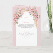 Boho arche rouge pivoines herbe de pampa programme (Dos)
