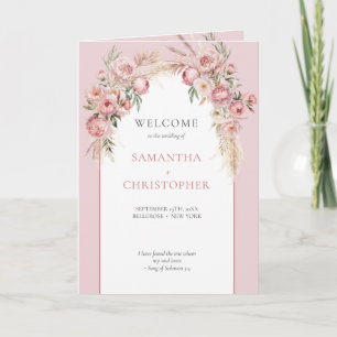 Boho arche rouge pivoines herbe de pampa programme