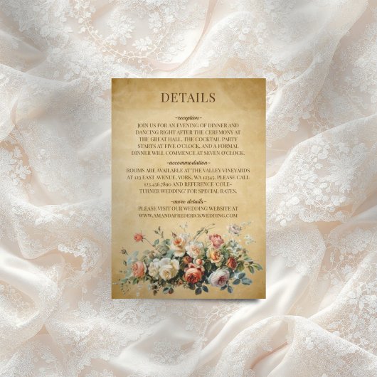 Boho Arrangement Floral Carte Enclosure Papier Anc