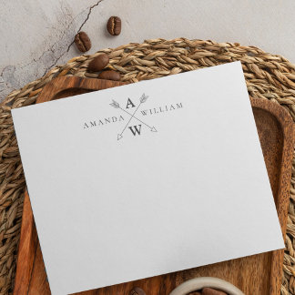 Boho Arrow Casual paar Stationery Notitiekaartje