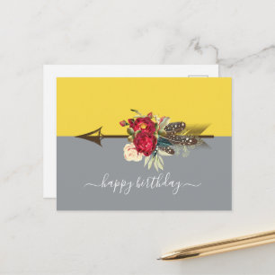 Boho Arrow Colorblock Birthday Briefkaart
