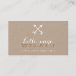 BOHO ARROW LOGO rustiek modern wit kraft Visitekaartje