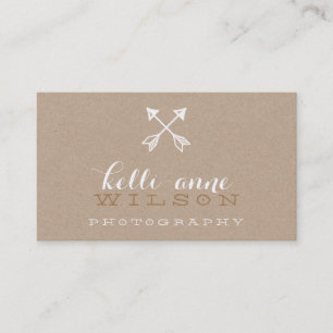 BOHO ARROW LOGO rustiek modern wit kraft Visitekaartje