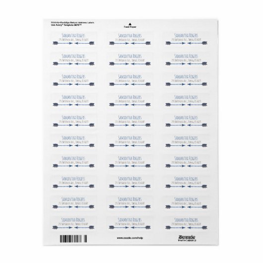 Boho Arrow Return Address Labels (Full Sheet)