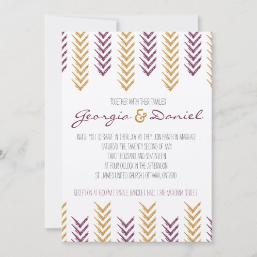 Boho Arrowhead bruiloft uitnodiging (Voorkant)