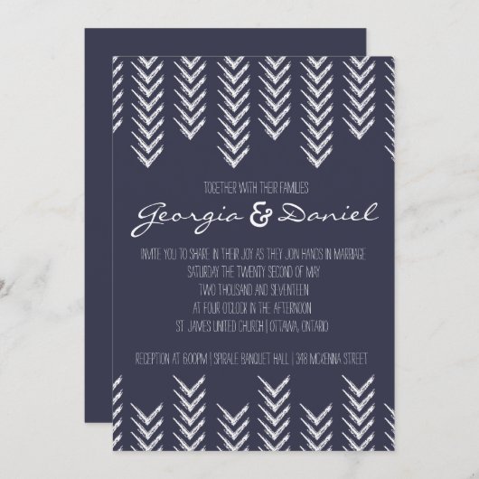 Boho Arrowhead Faire-part de mariage (Devant / Derrière)