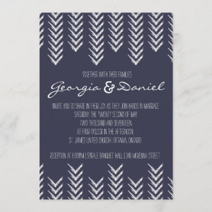 Boho Arrowiad Wedding Invitation Kaart