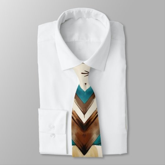 Boho Arrows Blauwgroen bruine Stropdas (Gebonden)