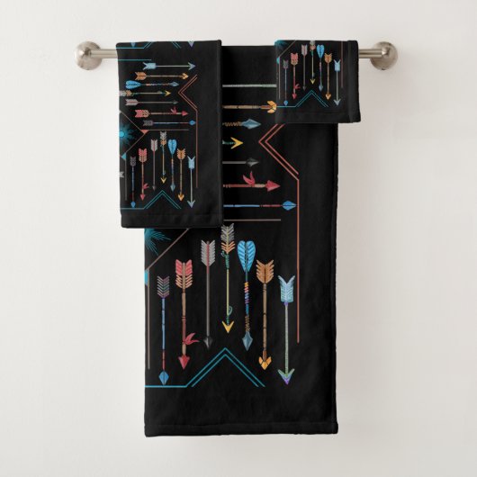 Boho Arrows en Sun V11 Sq ID748 Bad Handdoek (Insitu)