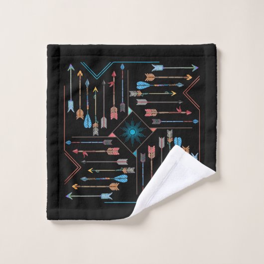 Boho Arrows en Sun V11 Sq ID748 Bad Handdoek (Wasdoekje)