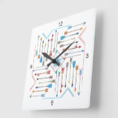 Boho Arrows en Sun V11 Sq ID748 Vierkante Klok (Hoek)