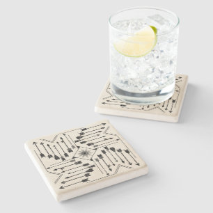 Boho Arrows en Sun V12 Sq ID748 Stenen Onderzetter