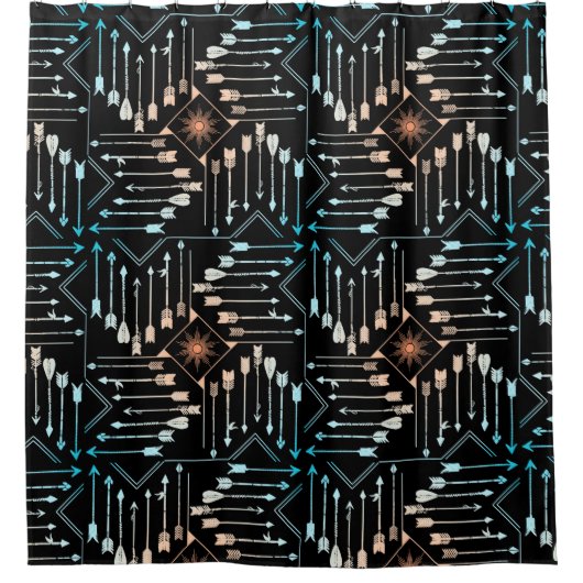 Boho Arrows en Sun V1 ID748 Douchegordijn (Voorkant)