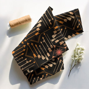 Boho Arrows en Sun V2 Sinaasappel Zwart ID748 Stof