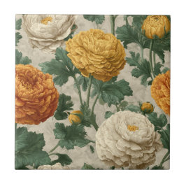 Boho Art Deco Ranunculus Tiles For Artful Floors Tegeltje