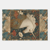 Boho Art Nouveau Floral Unicorn Inpakpapier Vel (Voorkant 3)