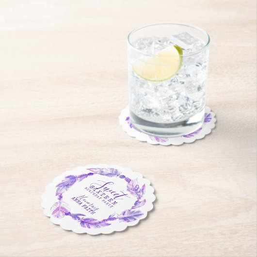 Boho art paars kartonnen onderzetters (Insitu)