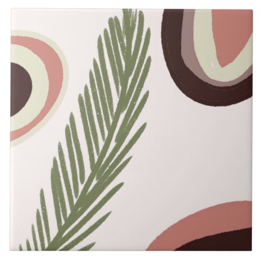 Boho Art Tropische regenboog Natural Tegeltje (Voorkant)