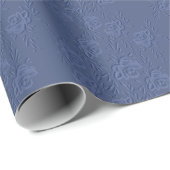 Boho  Artistic Blue Flowers Cadeaupapier (Rol Hoek)