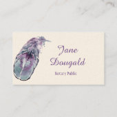 Boho Artistic Feather Pen Black Classic Notaris Visitekaartje (Achterkant)