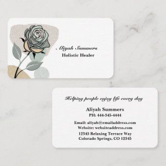 Boho Artistic Rose Meditative Business Card Visitekaartje