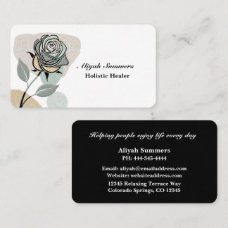 Boho Artistic Rose Meditative Business Card Visitekaartje