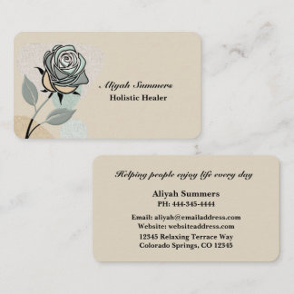 Boho Artistic Rose Meditative Business Card Visitekaartje