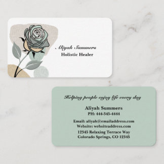 Boho Artistic Rose Meditative Business Card Visitekaartje