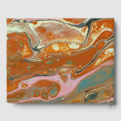 Boho Artistique Marbre Orange Livre d'invité perso (Verso)