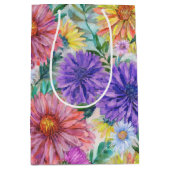 Boho Aster Flowers Floral Medium Cadeauzakje (Voorkant)