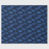 Boho Astrologie Dierenriem tekenpatroon op blauw Cadeaupapier (Vlak)