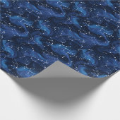 Boho Astrologie Dierenriem tekenpatroon op blauw Cadeaupapier (Hoek)
