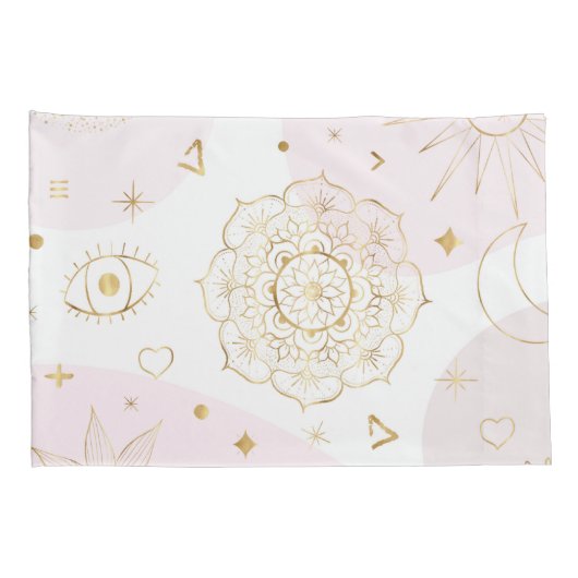 Boho Astrologie Goud Hemelpatroon Kussensloop (Achterkant-Rechts)