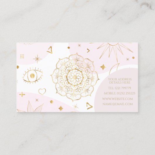 Boho Astrologie Goud Hemelpatroon Visitekaartje (Achterkant)