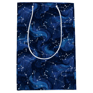 Boho Astrology Zodiac sign pattern on blue Medium Cadeauzakje