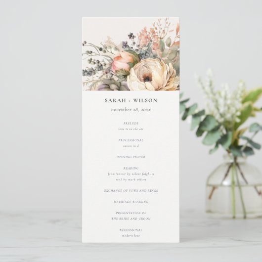 Boho Automne Automne Floral Bunch Programme de mar (Debout devant)