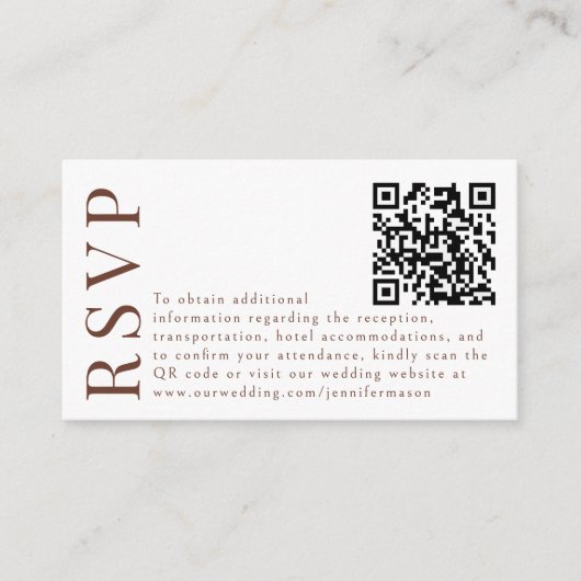 Boho Automne Automne Floral Wedding RSVP QR cartes (Devant)