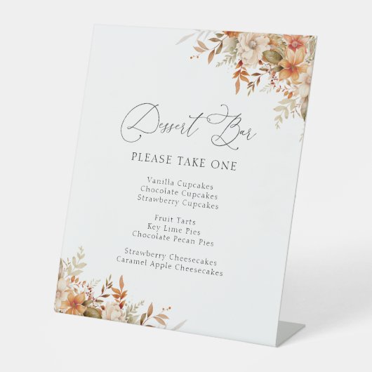 boho automne automne florales dessert bar panneau (Recto)