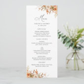 boho automne automne florales menu mariage (Debout devant)