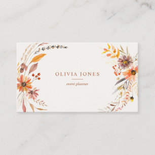 Boho Automne Carte de visite Floral