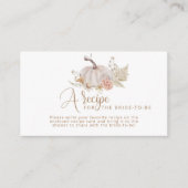 Boho automne citrouille carte de recette de la nup (Devant)