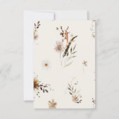 Boho Automne Fleur Sauvage | Carte de réponse QR C (Dos)