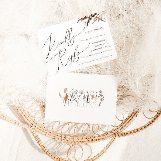 Boho Automne Fleur sauvage Horizontal Menu Choix R