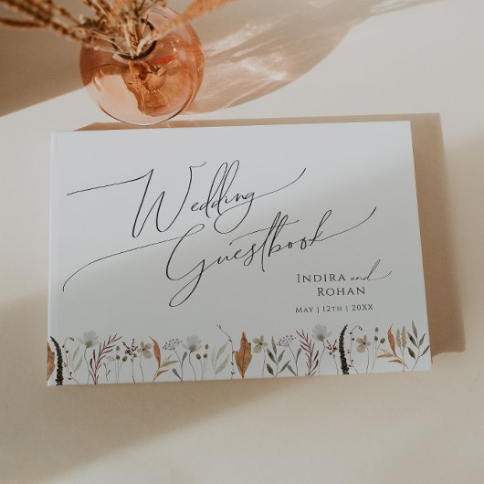 Boho Automne Fleur sauvage Mariage Livre d'or